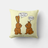 マイお尻がバニーおもしろいズ·ブラウンを痛める クッション (正面)