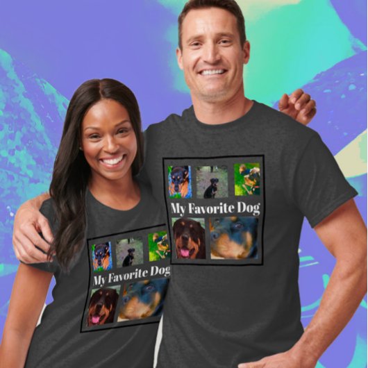 マイお気に入りのドッグステンプレート5写真Tシャツ Tシャツ