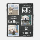 マイお気に入りのハロー引用文&フォトペットロス記念 フリースブランケット (正面)