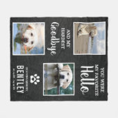 マイお気に入りのハロー引用文&フォトペットロス記念 フリースブランケット (正面(横))