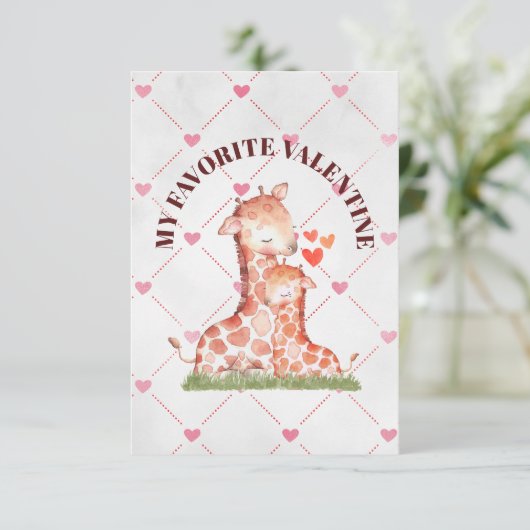 マイお気に入りのバレンタイン3.5インチx 5インチフラットグリーティングカード サンキューカード (スタンド正面)