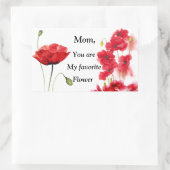 マイお気に入りのフラワー角型シール 長方形シール (バッグ)