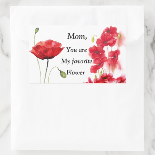 マイお気に入りのフラワー角型シール 長方形シール (バッグ)