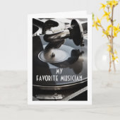 *マイお気に入りのミュージシャン**ハッピーバースデー/音楽 カード (黄色い花)