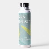 マイお気に入りの先生イエロー蝶 ウォーターボトル (左面)