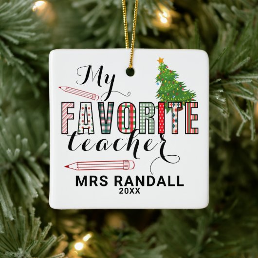 マイお気に入りの先生クリスマスオーナメント セラミックオーナメント (ツリー)