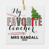 マイお気に入りの先生クリスマスオーナメント セラミックオーナメント (正面)