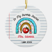 マイお気に入りの先生クリスマスレインボー セラミックオーナメント (正面)