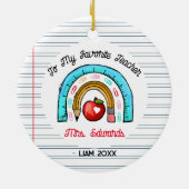 マイお気に入りの先生クリスマスレインボー セラミックオーナメント (裏面)
