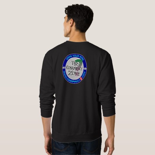 マイお気に入りの陰謀デザイン(ダークバージョン) スウェットシャツ (裏面フル)