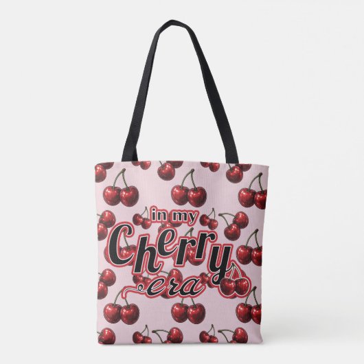 マイさくらんぼエラツヤ赤さくらんぼレトログラム トートバッグ (裏面)