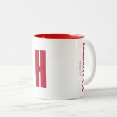 マイアウトポッドキャストブランドマグカップを聞く ツートーンマグカップ (正面右)