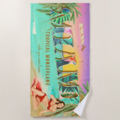 マイアミおもしろいインザサンタオル ビーチタオル (正面)