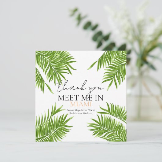 マイアミで私に会おう!独身最後の女友達パーティーバケーション サンキューカード (スタンド正面)
