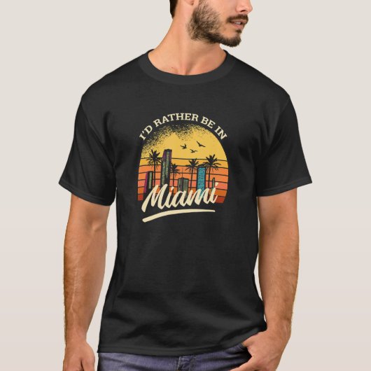 マイアミにいたい レトロTシャツ Tシャツ (正面)