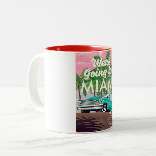 マイアミに行く ツートーンマグカップ (正面左)