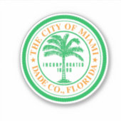 マイアミのエンブレムフロリダビニールステッカー シール (正面)