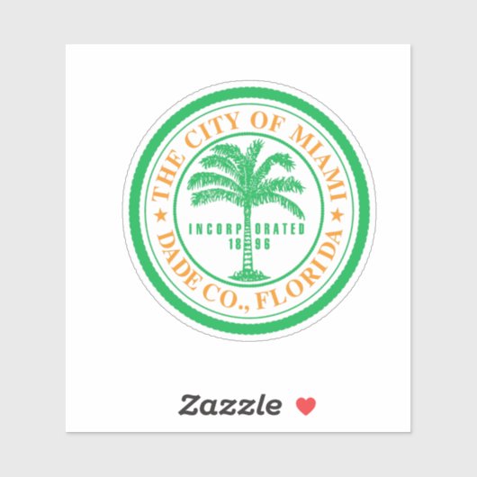 マイアミのエンブレムフロリダビニールステッカー シール (シート)