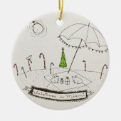 マイアミのクリスマス セラミックオーナメント (正面)