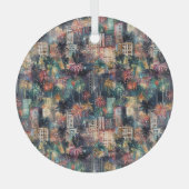 マイアミのクリスマス&新年の水の色 ガラスオーナメント (正面)