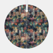 マイアミのクリスマス&新年の水の色 ガラスオーナメント (裏面)