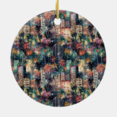 マイアミのクリスマス&新年の水の色 セラミックオーナメント (裏面)