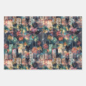 マイアミのクリスマス&新年の水の色 ラッピングペーパーシート (正面2)