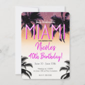 マイアミのサマーガールズウィークエンドバースデーパーティー 招待状 (正面)