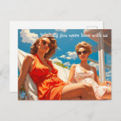 マイアミのサンデッキの女性のペア ポストカード (正面/裏面)