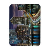 マイアミのスカイラインと夜の橋 マグネット (縦)