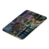 マイアミのスカイラインと夜の橋 マグネット (左側)