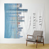 マイアミのスカイライン ウェディング フォト 背景 タペストリー (インサイチュ(横))