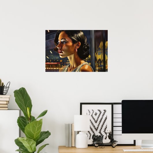 マイアミのナイトクラブのベネズエラ絵画人女性 ポスター (ホームオフィス)