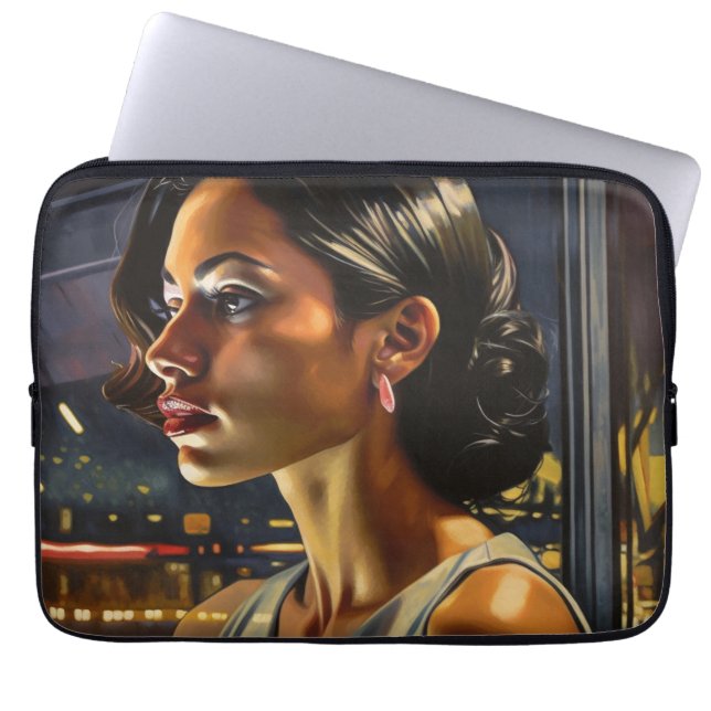 マイアミのナイトクラブのベネズエラ絵画人女性 ラップトップスリーブ (正面)