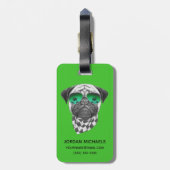 マイアミのパグ|はあなたの名前を加えます ラゲッジタグ (裏面縦)