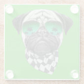 マイアミのパグ ガラスコースター (裏面)