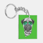 マイアミのパグ キーホルダー (正面左)