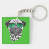 マイアミのパグ キーホルダー (裏面)