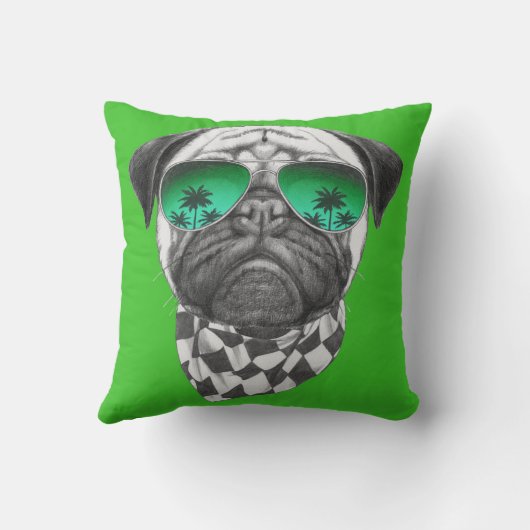 マイアミのパグ クッション (裏面)