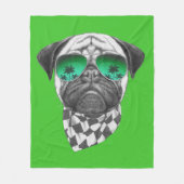 マイアミのパグ フリースブランケット (正面)