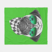 マイアミのパグ フリースブランケット (正面(横))