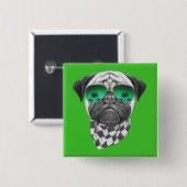 マイアミのパグ 缶バッジ (正面&裏面)