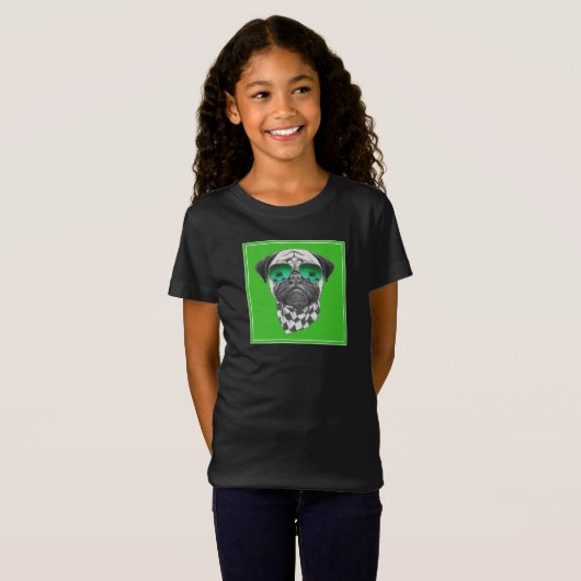 マイアミのパグ Tシャツ (正面フル)