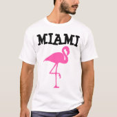 マイアミのピンクのフラミンゴのTシャツ Tシャツ (正面)