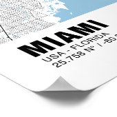 マイアミの地図と旅行に出かけよう。 ポスター (角)