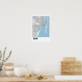 マイアミの地図と旅行に出かけよう。 ポスター (キッチン)