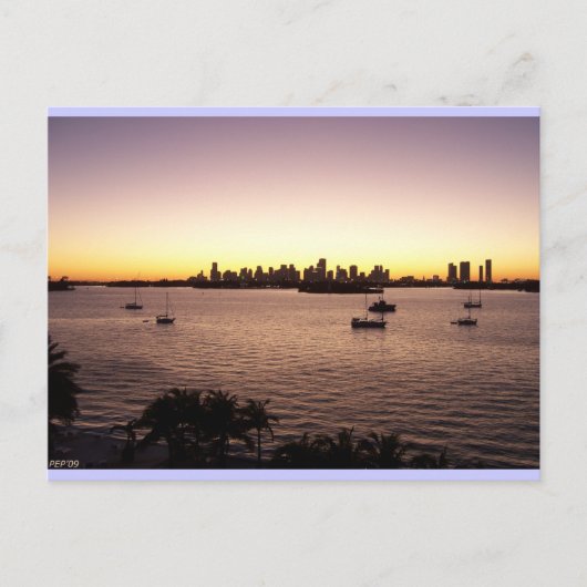 マイアミの夕日 ポストカード (正面)