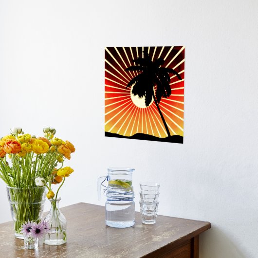 マイアミの夕日 箔ポスター (レイダウン (キッチン))