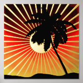 マイアミの夕日 箔ポスター (正面)