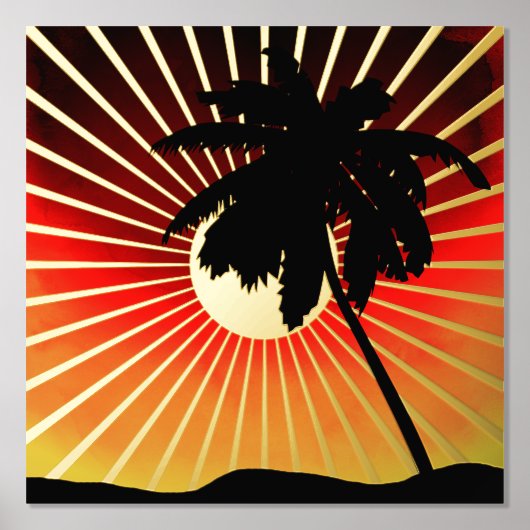 マイアミの夕日 箔ポスター (正面)